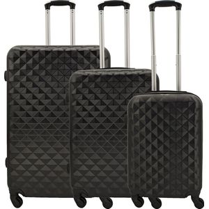 SB Travelbags kofferset - 3 delige 'Expandable' koffer - Zwart