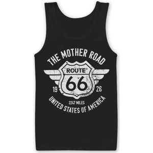 Route 66 Tanktop -S- The Mother Road Zwart