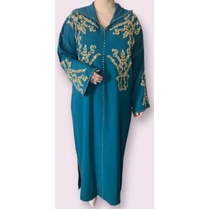 Caftan Original - Dames jurk - Jellaba Turquoise - Maat M/L