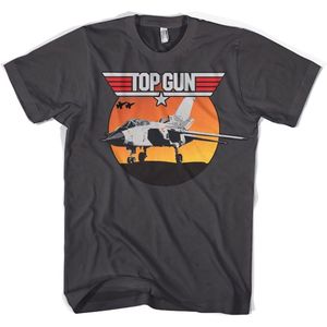 Top Gun Sunset Fighter T-Shirt Dark-Grey-S
