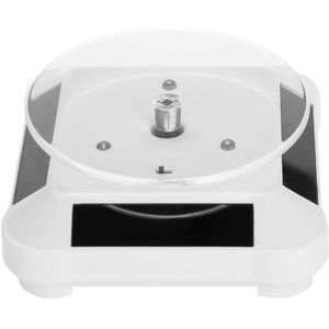 360 graden roterende draaitafel met LED-licht voor horloge, telefoon en sieraden display (wit) - Solar Showcase