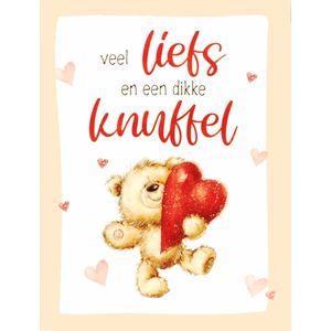 Kaart - A4 formaat - Veel liefs en een dikke knuffel - MAX006-B