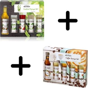 Monin Cadeau 10 Smaken Geschenkverpakking + Cocktailverpakking VOORDEEL PACK 10 flesjes 5cl