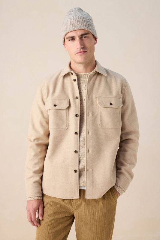 Sissy-Boy - Vilten Overhemd - Beige - Regular Fit