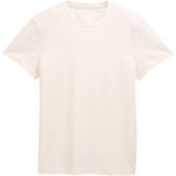 TOM TAILOR - Shirt - Beige - Katoen - Slanke Pasvorm - Kwartmouw