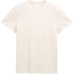 TOM TAILOR - Shirt - Beige - Katoen - Slanke Pasvorm - Kwartmouw