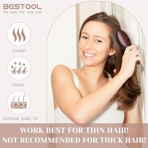 Dolaso Mini haarkam-draagbare kleine borstel geschikt voor jongens en meisjes-natuurlijk berghaar-geschikt voor de dagelijkse verzorging van fijne baarden