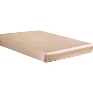 Beauty Silk - Hoeslaken - Glans Satijn - Champagne - 90x200