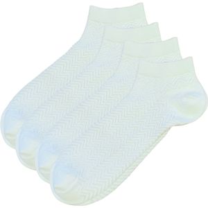 green-goose® Bamboe Enkelsokken Heren - Heren Sneakersokken - Extra Zacht - Maat 43-46 - Duurzame Sokken voor Heren - Wit en Zilver