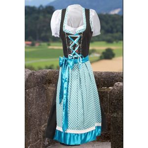 Benelux Wears - Drindl - Boeren Tirol - Sky Blue Fancy - Oktoberfest - Maat XL - Licht Blauw