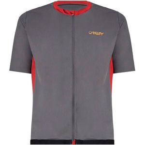 Oakley Apparel Point To Point Korte Mouw Wielertrui Grijs XS Man