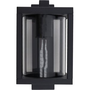 Olucia Amalie - Moderne Buiten wandlamp met bewegingssensor - Aluminium/Glas - Zwart