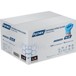 Hynex Nitril handschoenen 5g maat L - omdoos 1000 stuks - Blauw - Poedervrij - Latex vrij - Niet Steriel