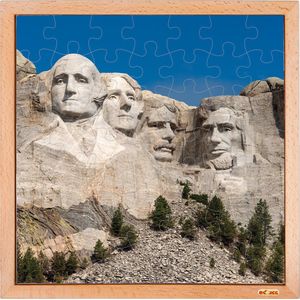 Educo Kinderpuzzel Educatief Speelgoed 'Mount Rushmore' - 40x40cm - 49 stukjes fotopuzzel - Educatieve puzzel voor kinderen - Legpuzzel - Puzzel voor kinderen - Vanaf 4 jaar