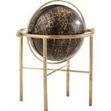 J-Line wereldbol Vintage - ijzer/kunststof - goud/zwart - large