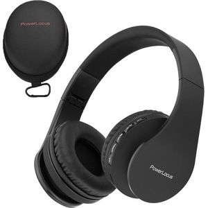 PowerLocus P1 Bluetooth Koptelefoon – Draadloos – Over Ear – Met Microfoon – Inklapbaar - incl. Hoes – Zwart
