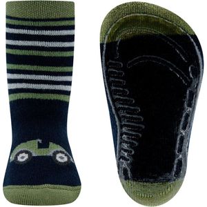 Ewers antislip sokken auto blauw met groen