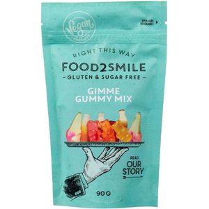 Food2Smile - Gimme gummy mix - zacht snoep mix - colaflesjes, beertjes en kersjes - Suikervrij - 90g