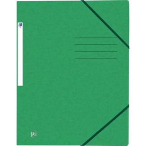 Oxford Top File + - elastomap - 3 kleppen - elastiek - A4 - groen - pak 10 stuks