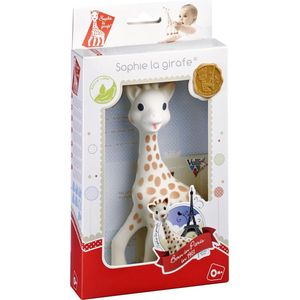 Sophie de giraf - Bijtspeeltje - Bijtspeelgoed - Baby speelgoed - Kraamcadeau - Babyshower cadeau - In wit/rood geschenkdoosje - 100% natuurlijk rubber - Vanaf 0 maanden - 17 cm - Beige/Bruin