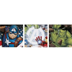 Disney | Marvel Canvas Set van 3 | Avengers - 3x 30x30cm