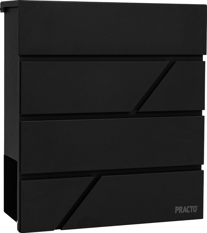 Practo Garden - Brievenbus - Wandbrievenbus - Bordeaux - Met krantenhouder - Krantenhouder - Zwart