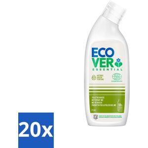 20 x Ecover - Toiletreiniger Essential - Dennenfris - 750 ml - Toiletreiniger - Natuurlijke Reiniging - Dennenfris - Kalkverwijdering - Plantaardige Reiniging