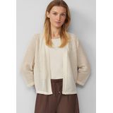 Binnenjas - Ajour Tricot Vest - Cropped Relaxed Fit - V-hals - 3/4-mouwen