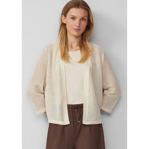 Binnenjas - Ajour Tricot Vest - Cropped Relaxed Fit - V-hals - 3/4-mouwen