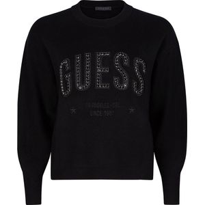 Guess - Estelle RN LS Swtr - Sweater - Zwart - Dames