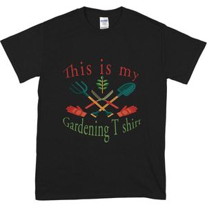 Dames & Heren T Shirt – This Is My Gardening T-Shirt – Tuinieren – Tuinliefhebber – Zwart – 3XL