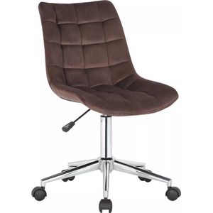 In And OutdoorMatch Bureaustoel Antonette - Stof - Velvet Brown - Ergonomisch - 46x40x96cm Hoogte Verstelbaar - Zithoogte 44 - 59 cm - Modern Design