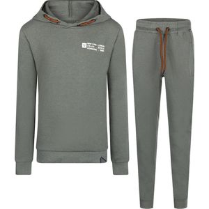 No Way Monday - Kledingset - Jongens - 2 delig - Joggingrboek Green - Sweater with hood ls Forest Green - Maat 104