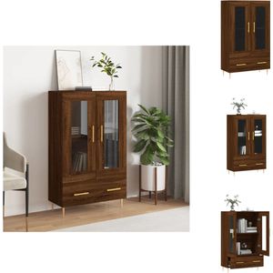 vidaXL Hoge kast - Bruineiken - Buffetkast - 69.5 x 31 x 115 cm - Duurzaam materiaal - Keukenkast