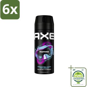 Axe - Deodorant Bodyspray - 100% Fresh Fragrance - Marine - Sea Breeze & Sage - 150 ml - Voordeelverpakking - 6 stuks - Deodorant - Bodyspray