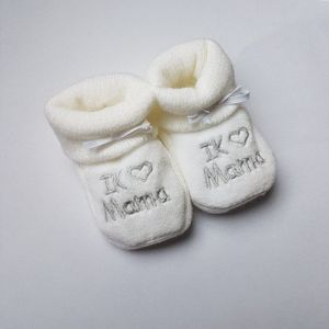 King Bear slofjes I love mama wit