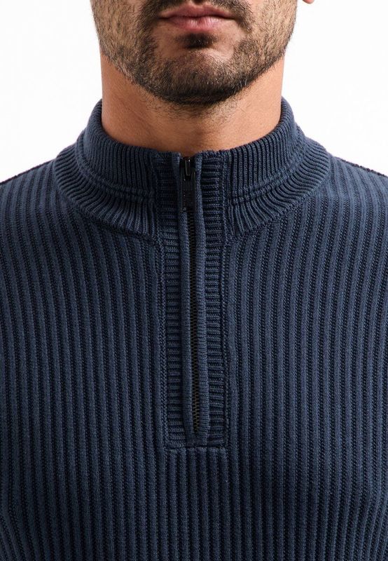 No Excess - Pullover Half Zip Rib Variation - Vesten - Nacht