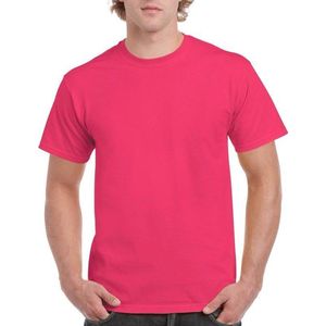 Set van 3x stuks roze katoenen t-shirts voor heren 100% katoen - zware 200 grams kwaliteit - Basic shirts, maat: S (36/48)