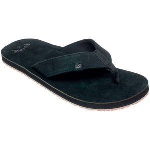 Billabong - Seaway Slippers - Zwart - Suède Leer - Gewatteerde Zool