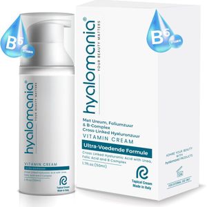 PharmaCode Hyalomania Vitamin Gezichtscrème - Hyaluronzuur, Foliumzuur, Inositol, Vitamine B - Huidverzorging - Anti-Aging - Gezichtsverzorging Dames - 50ml