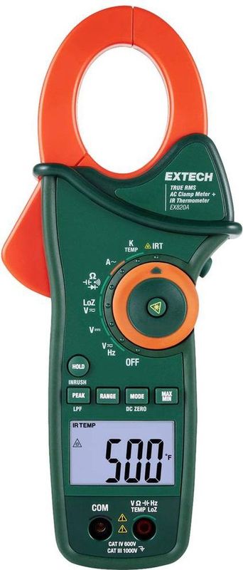 Extech - EX820A - Stroomtang - Digitaal - IR-Thermometer - CAT IV 600 V