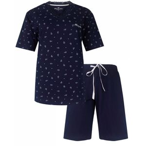 Medaillon Dames Shortama - Pyjama Set - Nachtkleding - Donker Blauw - Maat S
