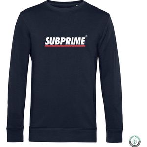 Subprime - Heren Sweaters Sweater Stripe Navy - Blauw - Maat S