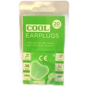 Cool-Earplugs oordopjes 20 dB groen in opbergdoosje