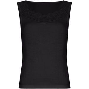 Onderhemd Pastunette Premium - Modal/Wol - Zwart - Kant - Maat S