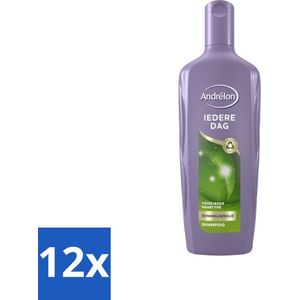 12 x Andrélon - Iedere Dag - Shampoo - 300 ml - Shampoo - Haarverzorging - Dagelijks Gebruik - Zonnebloemolie - Glanzend Haar
