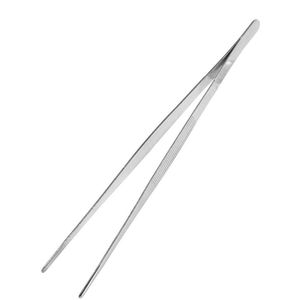 Keukenpincet, roestvrij staal, grillpincet, 30 cm lang kookkpincet, recht thuis, keukengereedschap
