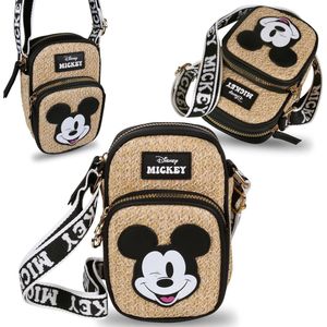 Mickey Mouse Disney Stroh, geflochtene Mini-Tasche/Gürteltasche 18x7x12 cm