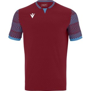 Macron Tureis Shirt Korte Mouw Heren - Bordeaux / Hemelsblauw | Maat: XL