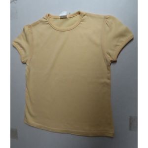 Dirkje - 2 Pack - T shirt - Meisje - Geel , ecru - Effen - 5 jaar 110